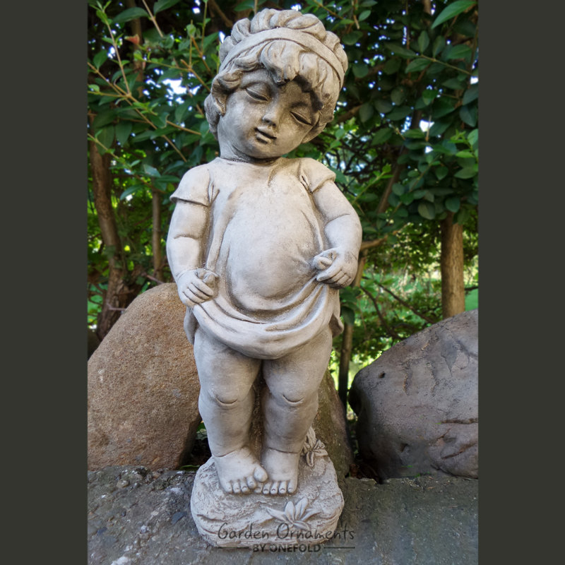 Garden Ornaments by Onefold Victorian Shy Girl Stone Garden Statue